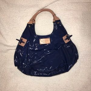 kate spade handbag patent blue leather